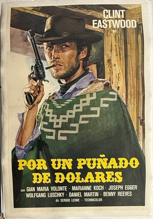 A Fistful of Dollars (1964) Spanish One Sheet Linen Backed Poster – Clint Eastwood, Directed by Sergio Leone
