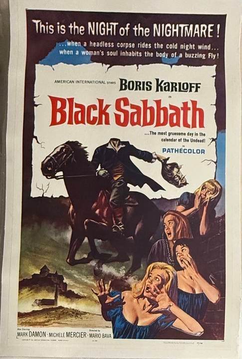 Black Sabbath (1963) U.S. One Sheet Linen Backed Poster – Boris Karloff, Directed by Mario Bava
