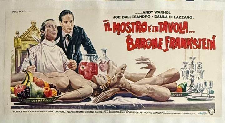 Flesh for Frankenstein (1973) Italian Fotobusta Linen Backed Poster – Directed by Paul Morrissey, Produced by Andy Warhol, Starring Udo Kier and Joe Dallesandro
