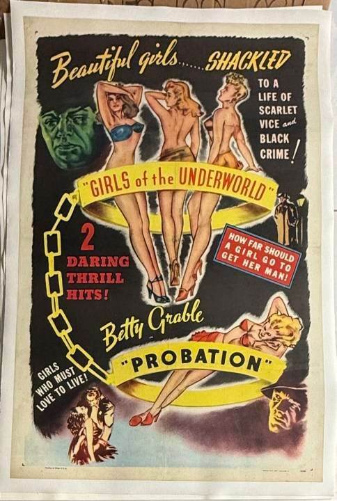 Girls of the Underworld (1960s) U.S. Linen Backed Poster – American International Pictures Crime & Exploitation Film
