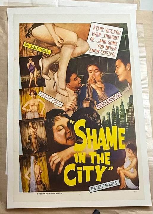 Shame in the City (1959) U.S. One Sheet Linen Backed Poster – Directed by William Mishkin