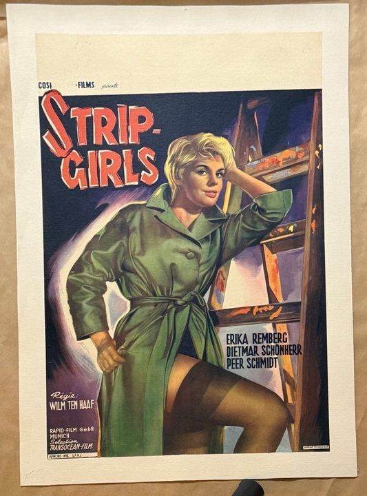 Strip-Girls (1960) West German A1 Linen Backed Poster – Erika Remberg, Directed by Wilm ten Haaf