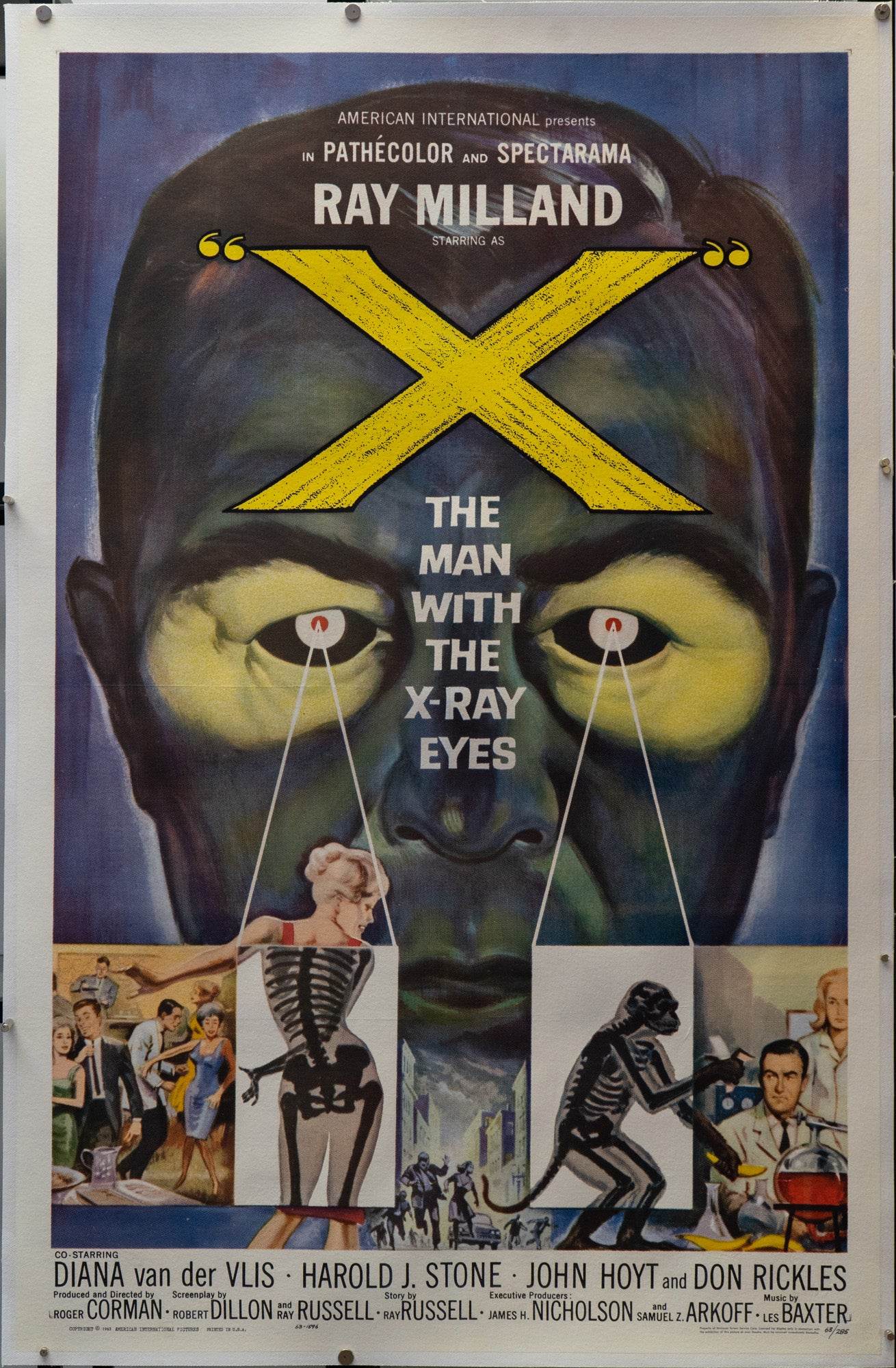 The Man with the X-Ray Eyes (1963) U.S. One Sheet Linen Backed Poster – Ray Milland, Directed by Roger Corman