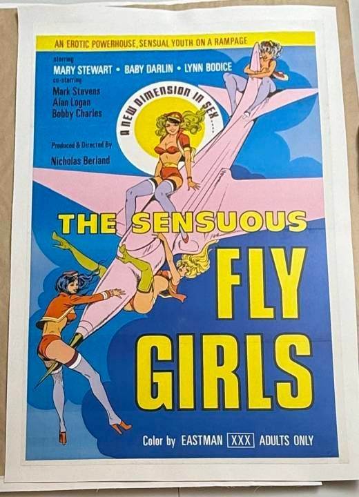 The Sensuous Fly Girls (1976) French Grande Linen Backed Poster – Sylvia Kristel, Directed by François About