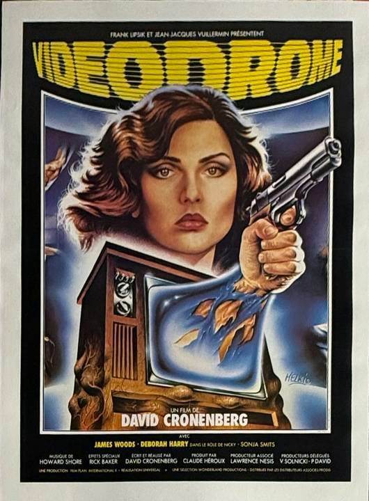 Videodrome (1983) French Linen Backed Poster – Directed by David Cronenberg, Artwork by Michel Landi
